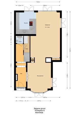 Floorplan - Picképlein 6, 2202 CL Noordwijk